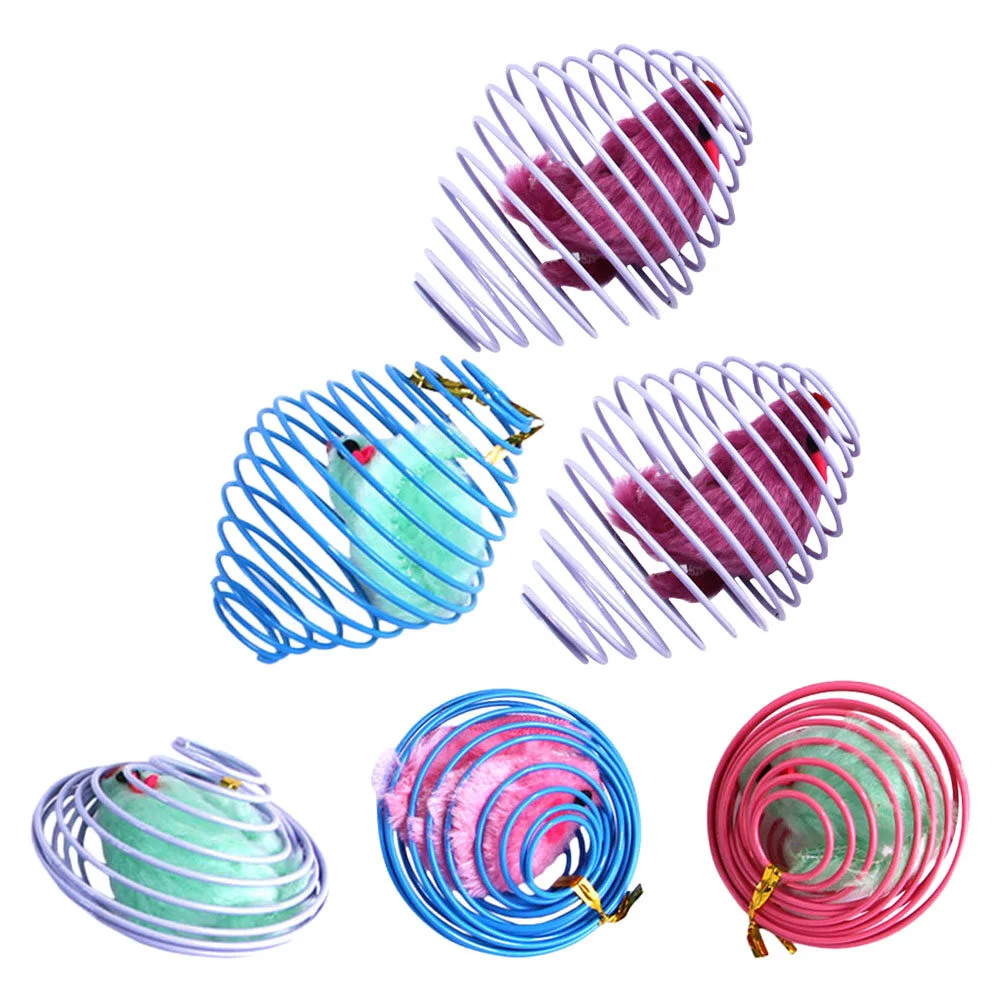 

6 Pcs Sports Toys Pet Cat Balls Rolling Indoor Cage Mice Diversion Iron Hanging