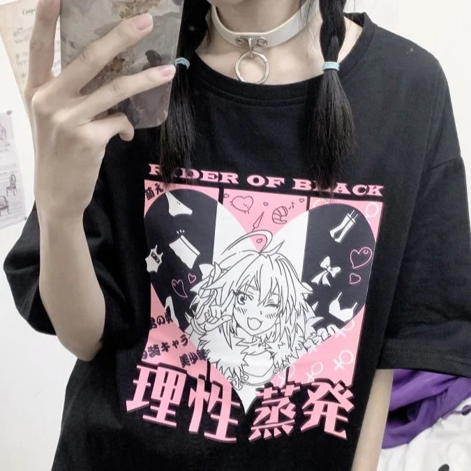 

Summer New Fashion T Shirt Women Young girl print Harajuku Short Sleeve Fun Ulzzang T-Shirt Cute Tshirt Cartoon Top Tees Female