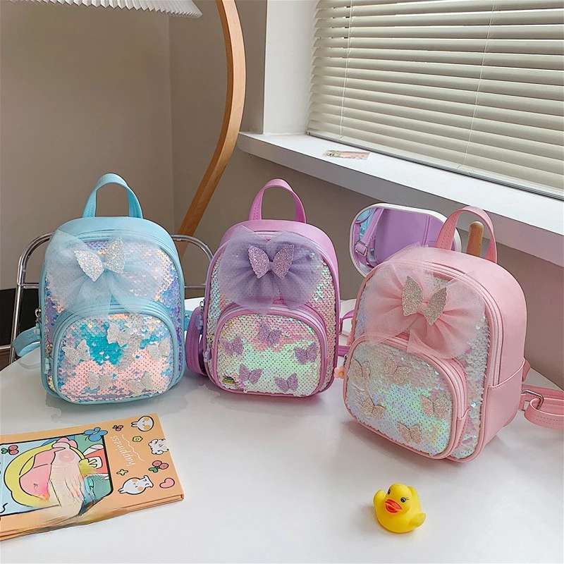 

Kids Mini Backpack Purse Cute Bowknot Girl School Bags Kawaii Baby Sequins School Backpacks Bag