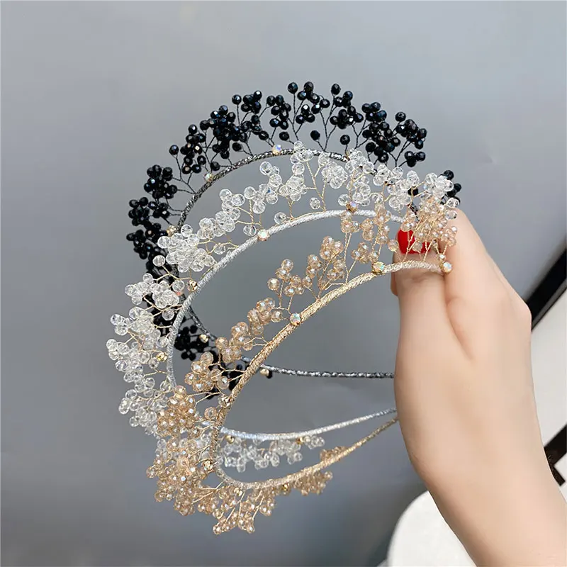 

Bridal Bridesmaid Flower Girls Diamante Crystal Pearl Winding Headband Rhinestone Wedding Prom Tiara Women Hair Accessories