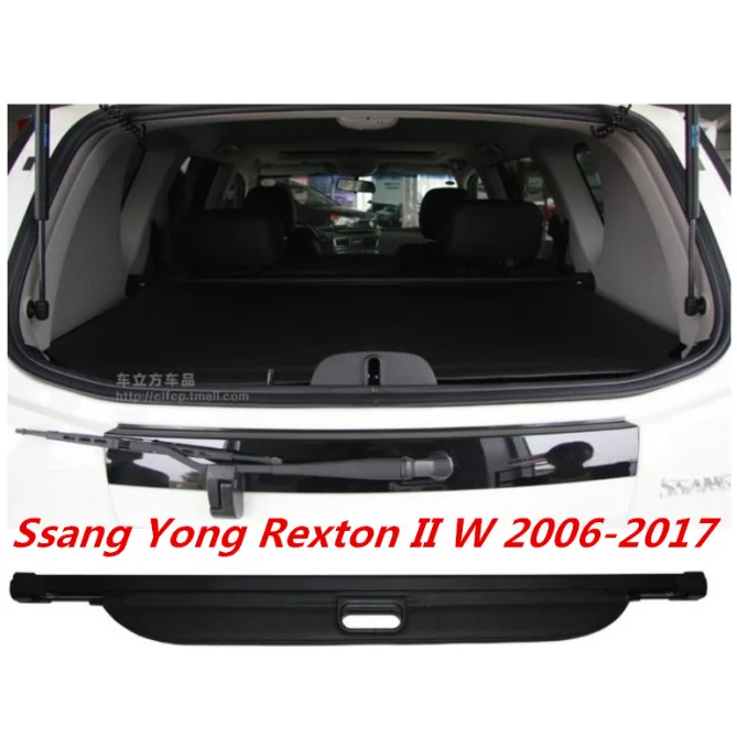 

Car Rear Trunk Security Shield Cargo Cover For SsangYong Rexton II W 2006-2017 High Qualit Auto Accessories