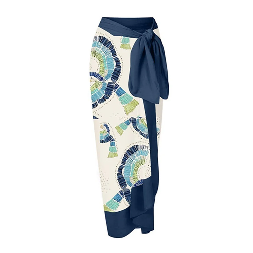 One Piece Swimsuit Women Bikini Cover Up with Skirt Floral Print Swimwear 2023 Bowknot Two Pieces Brazilian Beach Bathing Suit