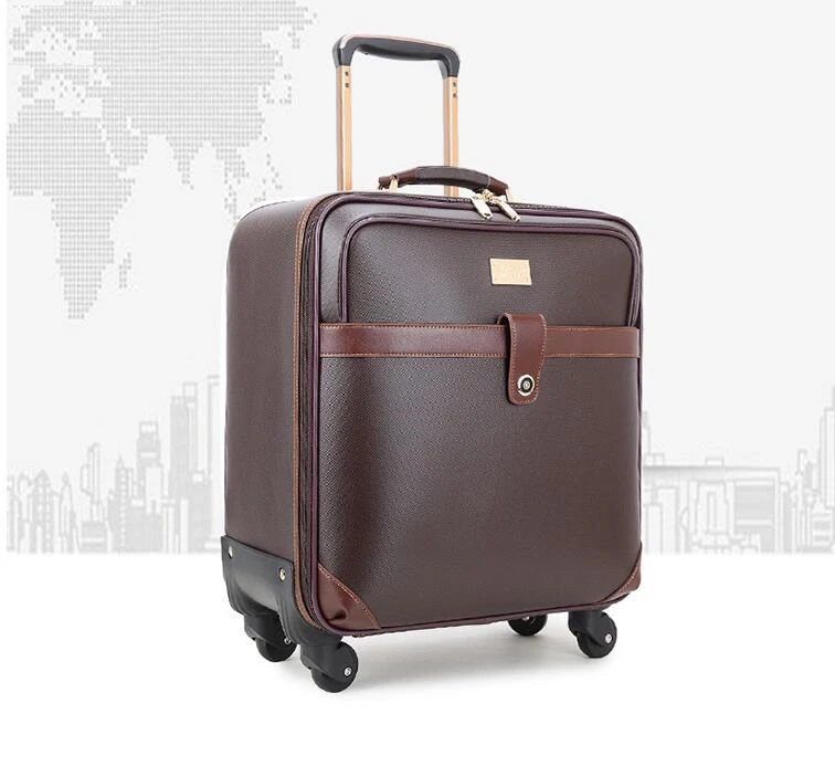 Из искусственной кожи Сумка на колесиках для путешествий сумка переноски багажа