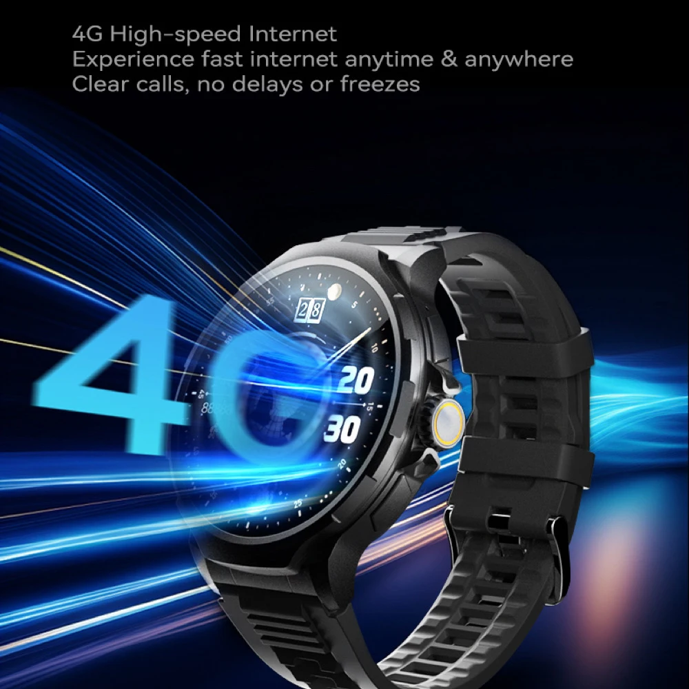 Смарт-часы с видеозвонком 4G масштабируемая вращающаяся камера пульсометр