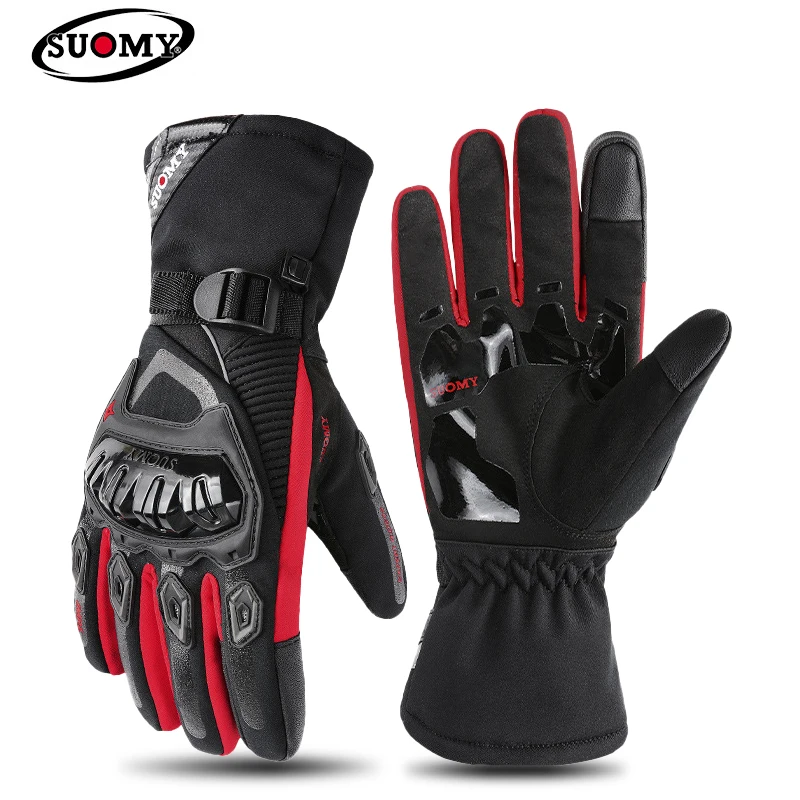 

SUOMY 100% Waterproof Motorcycle Gloves Winter Warm Moto Protective Gloves Touch Screen Gant Moto Guantes Motorbike Riding Glove