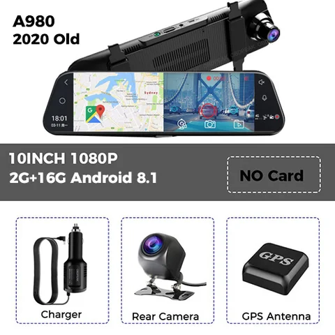 Двойной 1080P 4G Android 8,1 10-дюймовый потоковый медиа-плеер Автомобильное зеркало заднего вида Bluetooth камера Автомобильный видеорегистратор ADAS Super Night WiFi GPS видеорегистратор - изображение