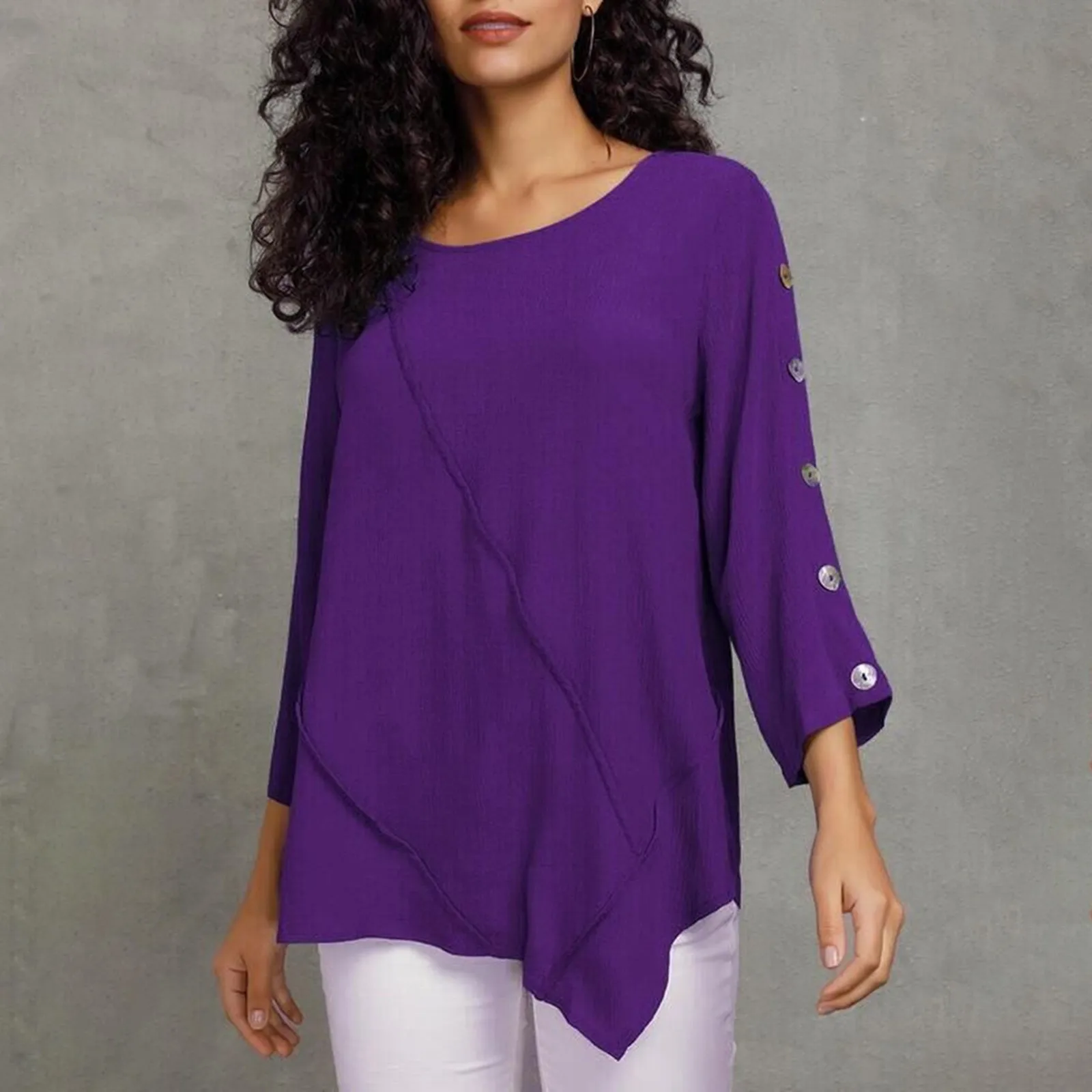 Блузка женская шифоновая с коротким рукавом и круглым вырезом 5xl