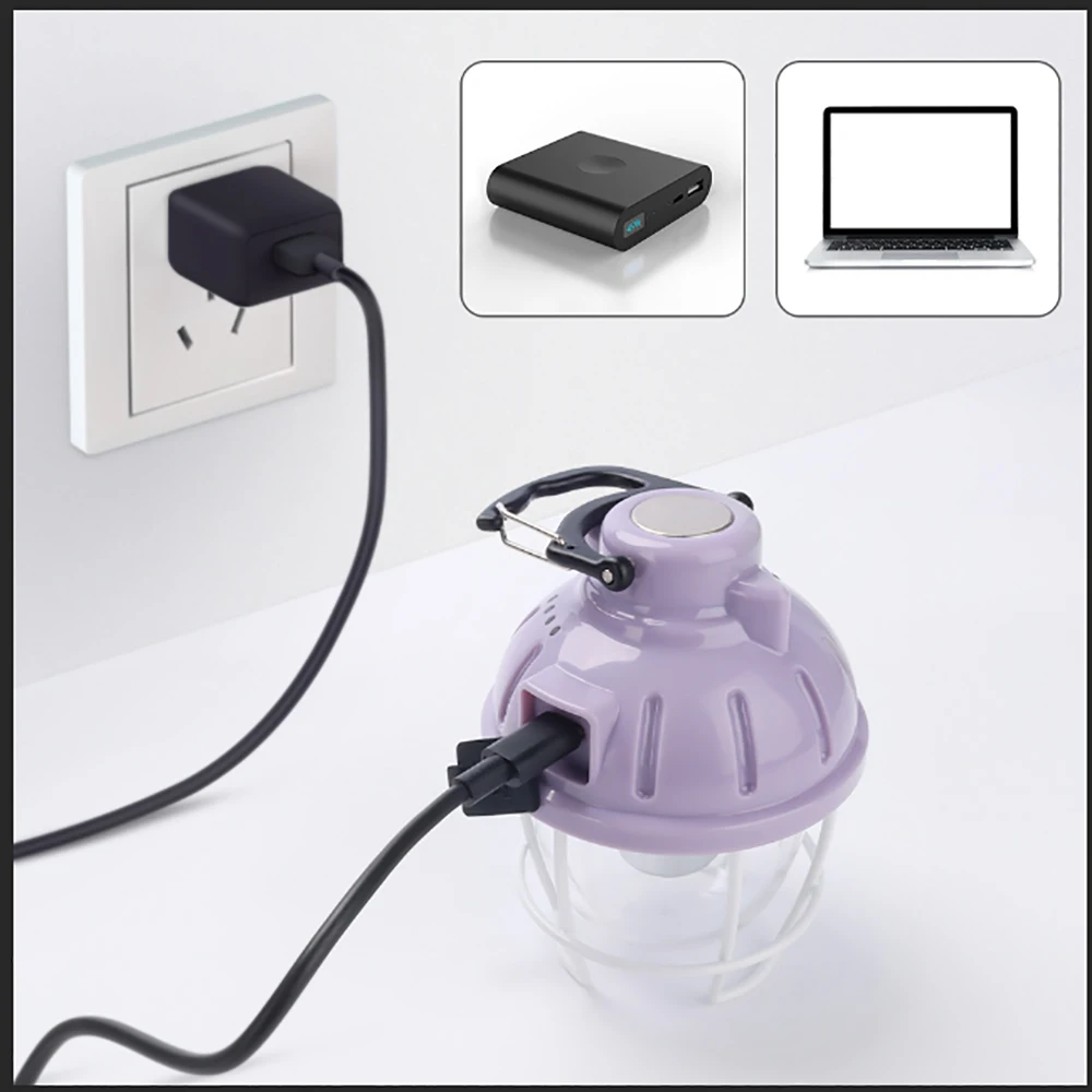 Фонарь для кемпинга с зарядкой от USB миниатюрный винтажный металлический