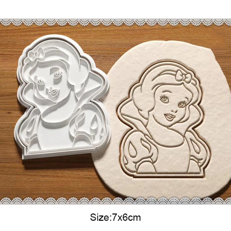 

Форма для печенья в стиле принцессы, Пластиковая форма для печенья, предварительная печать, штамп для печенья, десерт, инструмент для выпечк...
