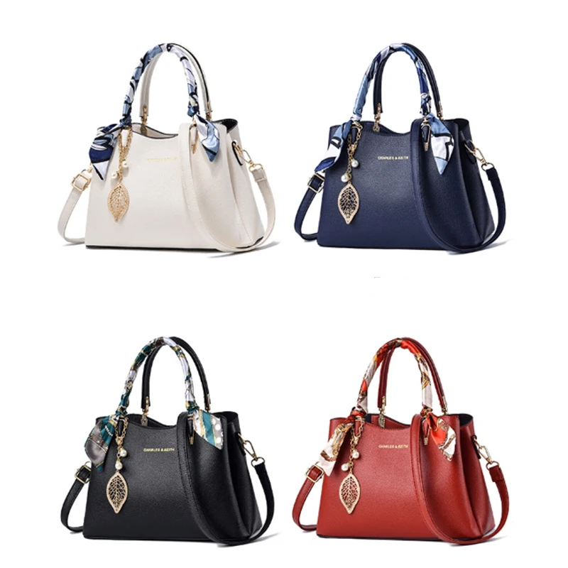 

2023 Fashion New Crossbody Tote Handbag Women's Shoulder Bag, PU, Polyester Cotton Lining, Metal Pendant DOS50