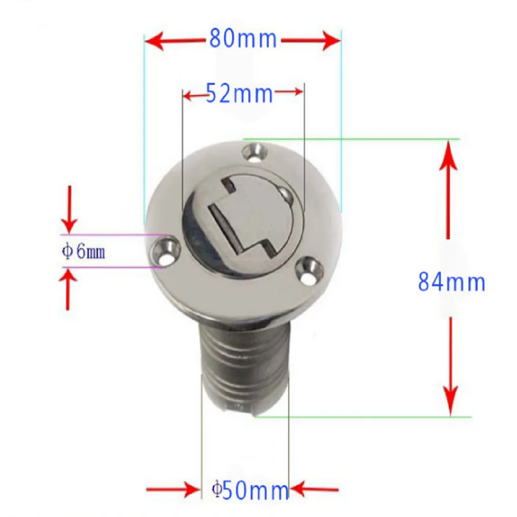 

Heavy Duty Boat Gas Tank Fill Filler with Keyness Cap for Yacht RV, 316 Stainless Steel (2 Inch/50mm)