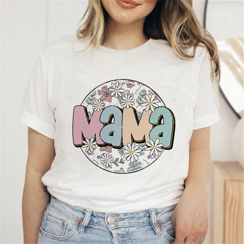 

Забавная женская футболка с мультяшными буквами модное платье для мам модная повседневная футболка Топ женская простая футболка с принтом