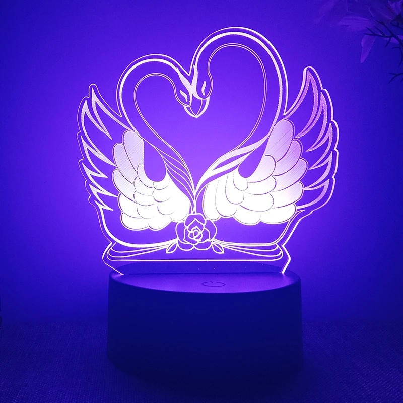 The Swan 3d Led Night Light For Bedroom Lava Lamp Children's Room Decor Birthday Gift For Girlfriend