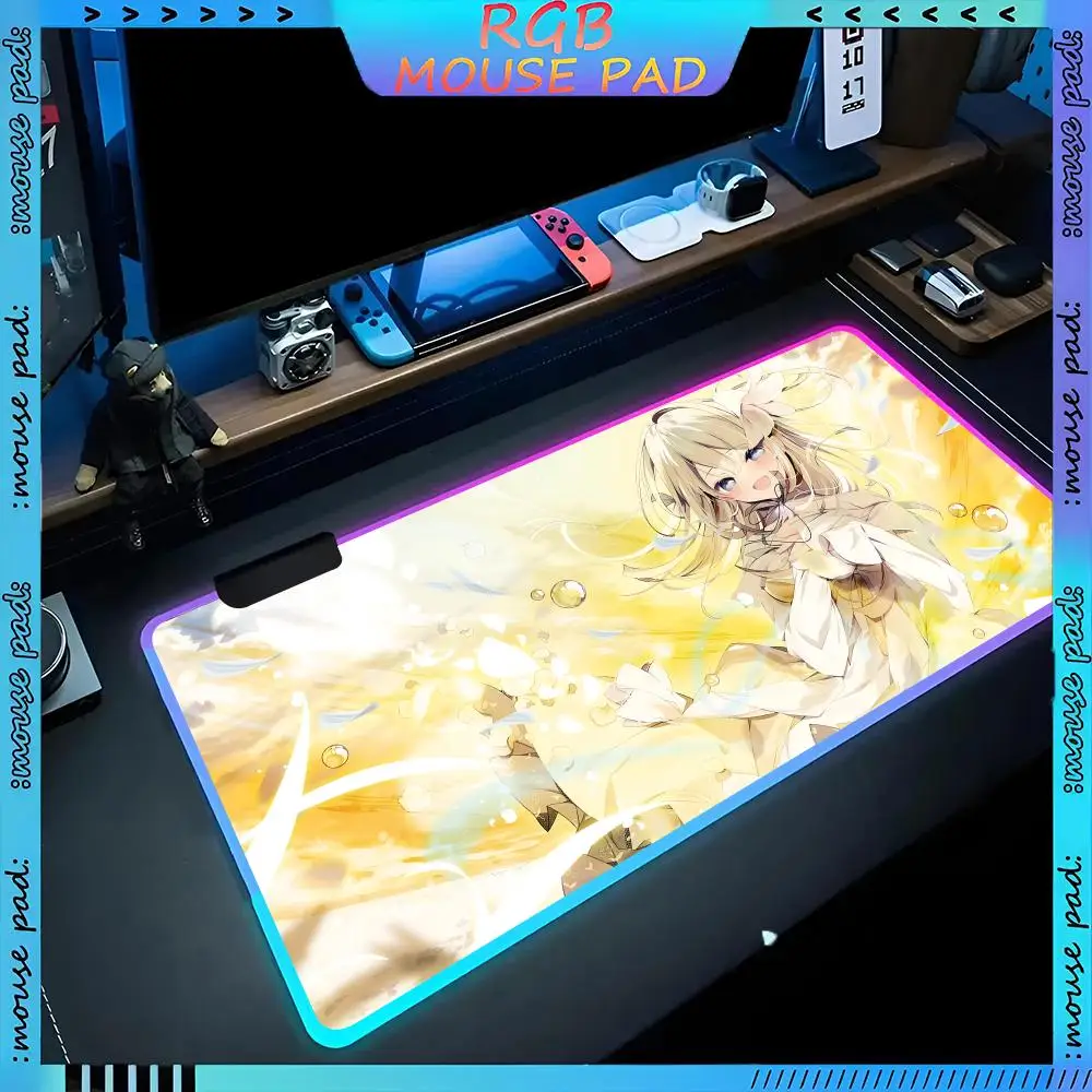 1st.cutThe Reason She Must Perish Mouse Pad RGB Pc Accessories LED Game Desk Mat E-sport Table Protector Neon Keyboard Back
