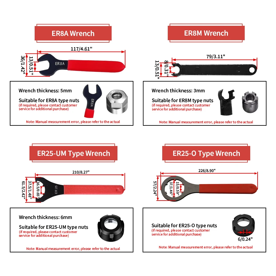 Ключ с ручкой инструмента ЧПУ ER11 ER25 ER32 Гравировальный станок Удаление ножа