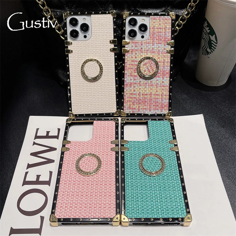 

Luxury Square Brand Style Case For Samsung Galaxy S23 Ultra S22 S21 S20 Plus A53 5G A13 A12 4G A33 A32 A51 A71 A52 Note 20 Ultra