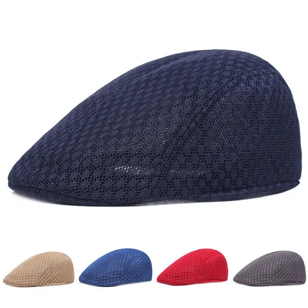

Men Women Adjustable Mesh Summer Sun Hat Peaked Cap Beret Hat Breathable
