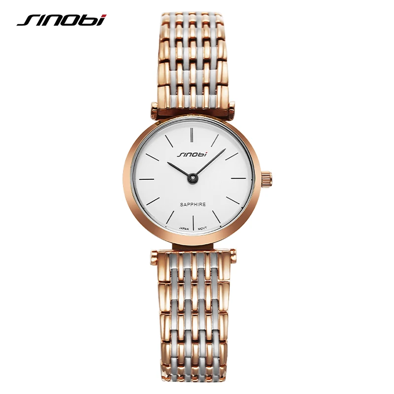 SINOBI Super Ultra Thin Women Watches Top Luxury Woman's Quartz Wristwatches Simple Design Fashion Clock For Lady Dropshipping