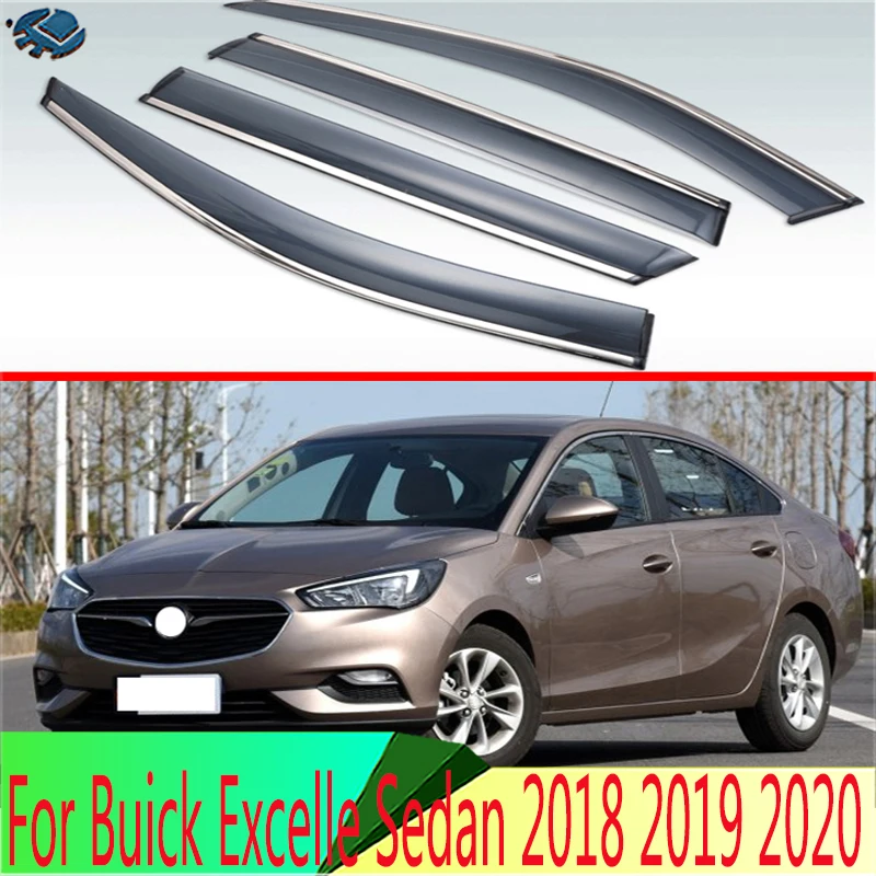 

For Buick Excelle Sedan 2018 2019 2020 Plastic Exterior Visor Vent Shades Window Sun Rain Guard Deflector 4pcs