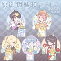 luxiem rainbow vtuber clubs nijisanji anime figures ike luca mysta shu vox acrylic keychains kawaii bag pendant keyrings gift