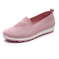 women casual shoes light breathable mesh summer knitted vulcanized shoes plus size woman flats shoes flying net shoes