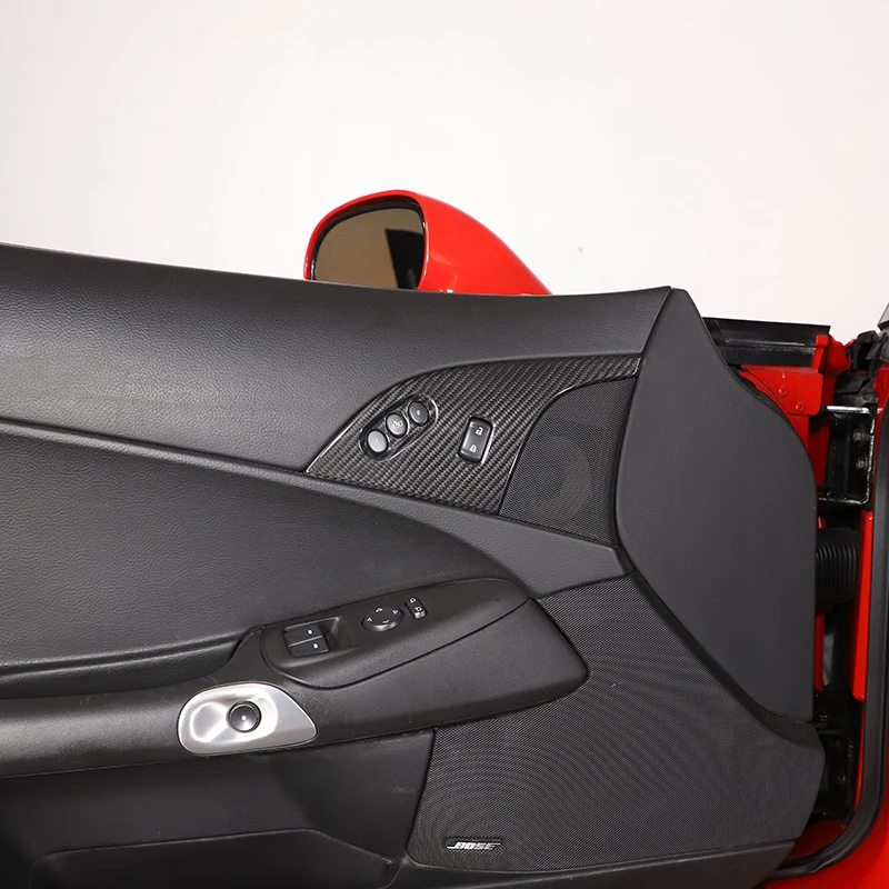 

For Chevrolet Corvette C6 2005-2016 real Carbon Fiber Car Child Safety Lock Frame Cover Trim Sticker Car Accessories