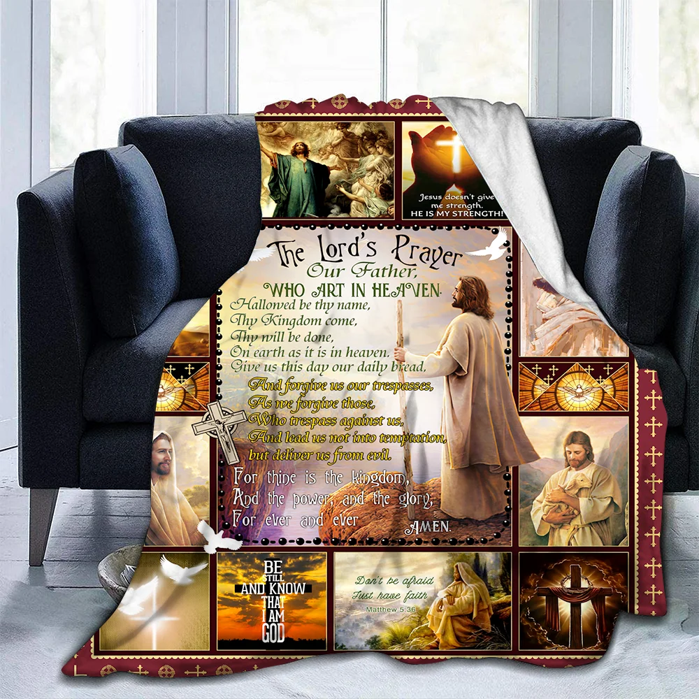 

Jesus Soft Throw Blanket All Season Warm Blankets Lightweight Tufted Fuzzy Flannel Fleece Throws Blanket for Bed Sofa Couch