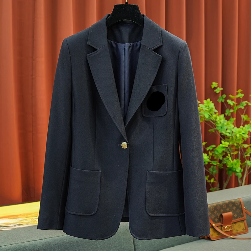 

Деловой приталенный женский жакет на одной пуговице, простой однотонный жакет, блузка, женская одежда для ранней осени, 2023