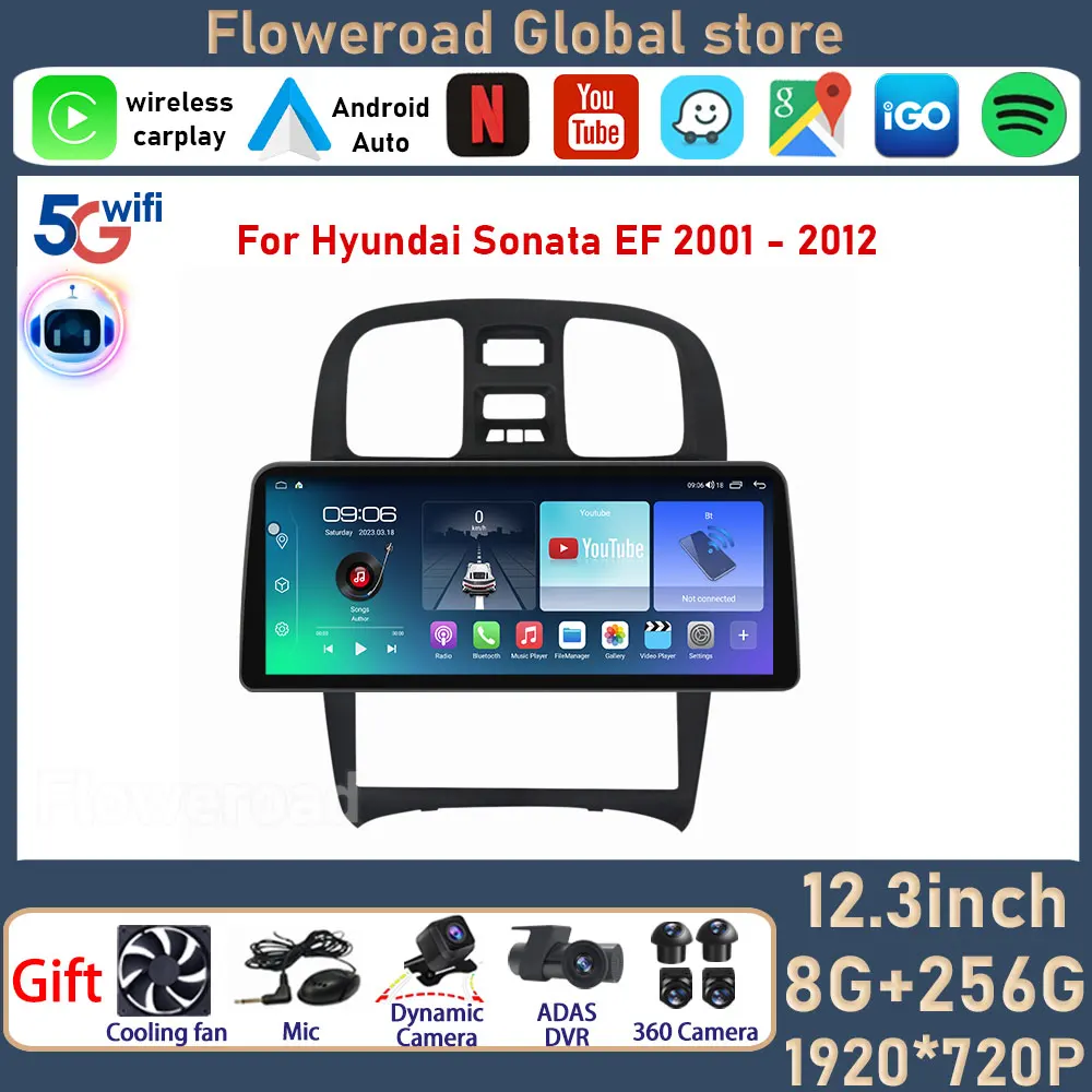 Автомобильный экран 12 3 дюйма для Hyundai Sonata EF 2001 - 2012 Android автомагнитола