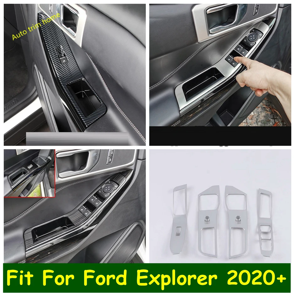 

Door Handle Holder Window Lift Button Switch Control Cover Trim Fit For Ford Explorer 2020 - 2022 Accessories Interior Refit Kit