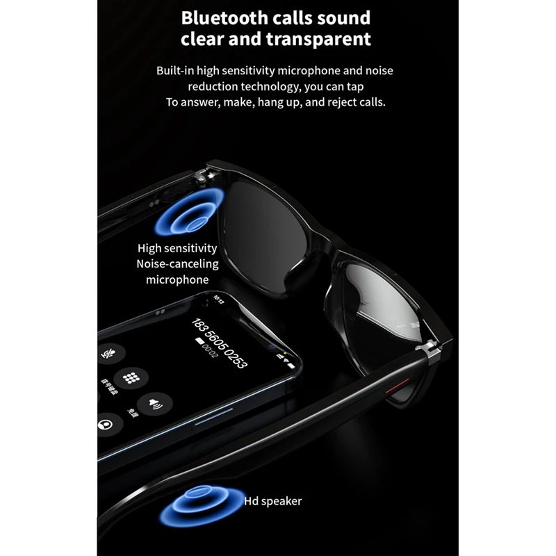 1 комплект беспроводные Bluetooth 5 0 очки с наушниками гарнитура звонки музыка