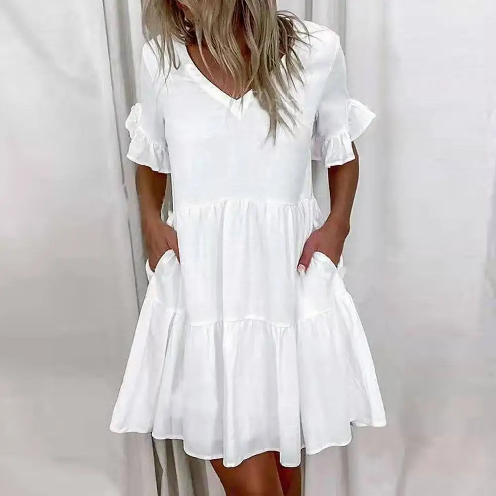 

Popular Mini Dress A-Line Summer Beach Dress Temperament Loose-fitting Dress