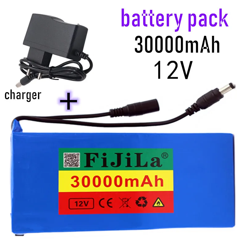 

DC12V 12000mAh~30000mAh Li-lon Super Rechargeable Battery with AC Charger and explosion-proof switch US / EU Plug+Free shipping