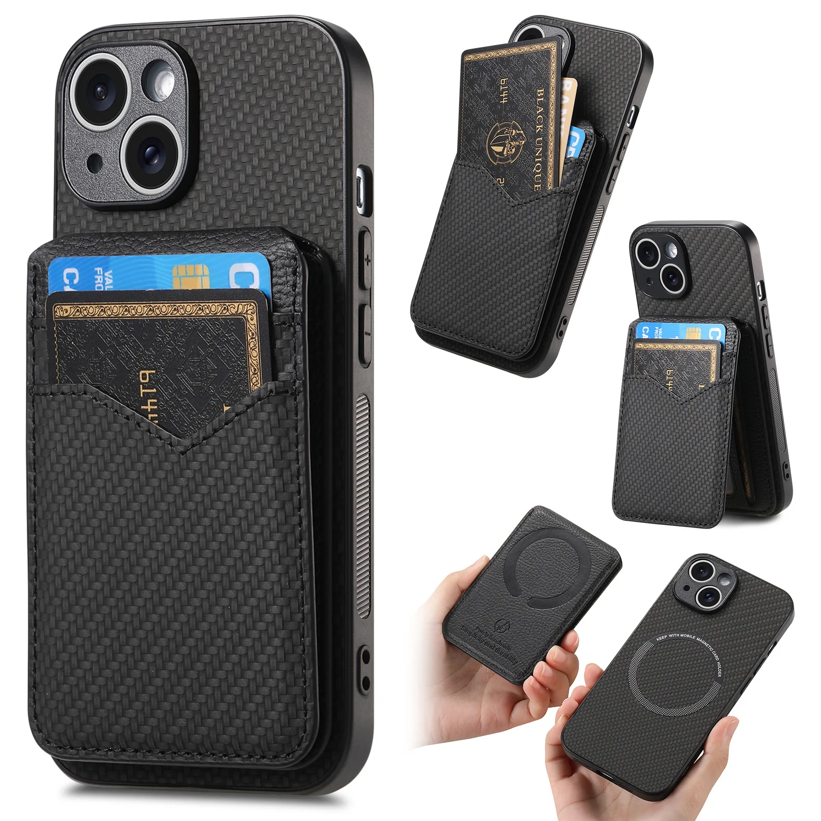 Wireless Charging Case For Huawei Nova Y90 Y70 Plus Removable Multi 4 Cards Magnetic Cover 12 Pro 11 10 SE 9 8