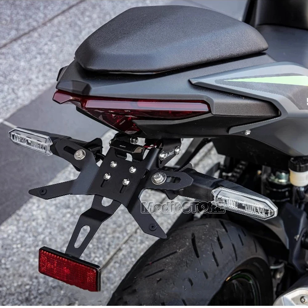 Фото Для Kawasaki Ninja 500 Ninja500 Z500 Z500 2024 2025 мотоциклетный задний короткий держатель номерного знака, комплект кронштейнов задней бабки №5