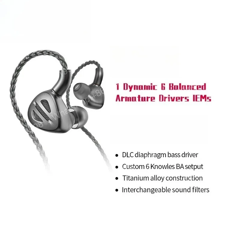Фото Наушники Fiio Fh9 1DD+6BA Hi-Fi Knowles с высококачественным разъемом MMCX 2.5/3.5/4.4 №1