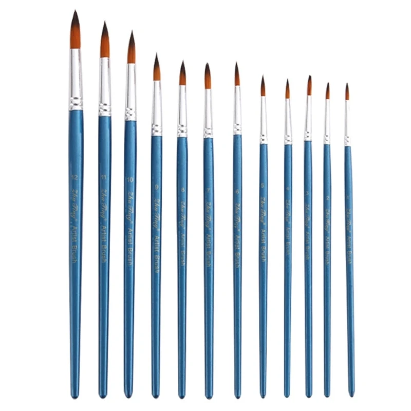 

12PCS Professional Paintbrush for Watercolor Gouache Acrylic Stone Rock Painting