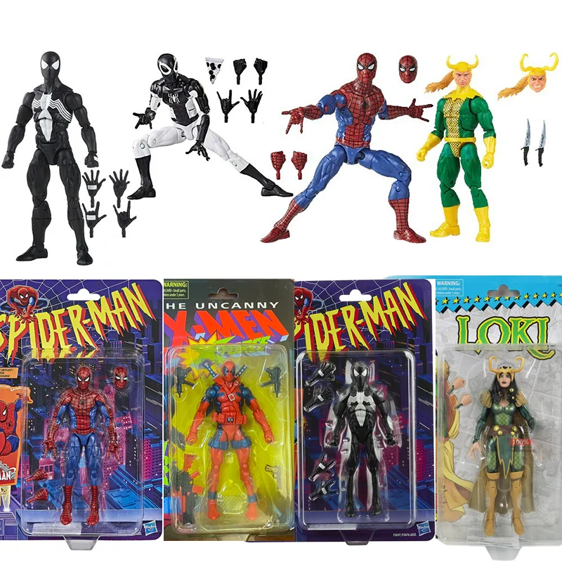 

Фигурка героя комиксов Marvel, Оригинальная фигурка героев мультфильма «легенды», Веном Локи Дэдпул, винтажная кукла, Коллекционная модель, иг...