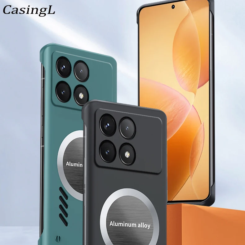 Чехол для телефона Xiaomi POCO X6 Pro 5G автомобильный Магнитный всасывающий безрамный