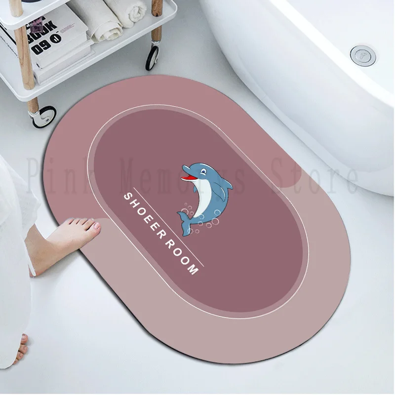 

Мягкий впитывающий напольный коврик с диатомом, нескользящий дверной коврик для ванной комнаты, нескользящий коврик для ног в ванную комна...