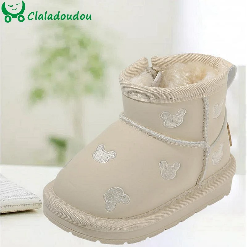 Детские Зимние ботильоны из микрофибры на возраст 0-3 года