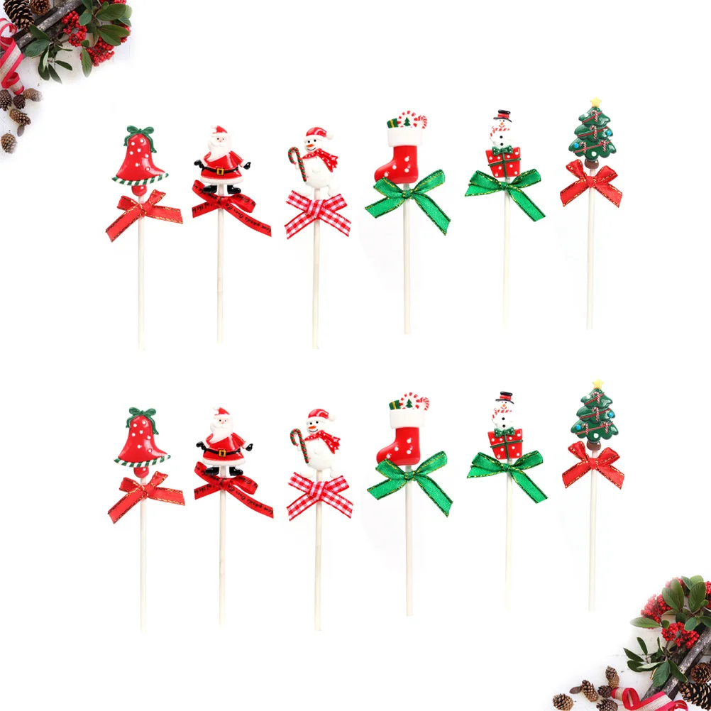 Resin Christmas Toppers Gift Box Cupckae Topper Christmas Cake Picks Christmas Cake Decor Christmas Cupcake Picks