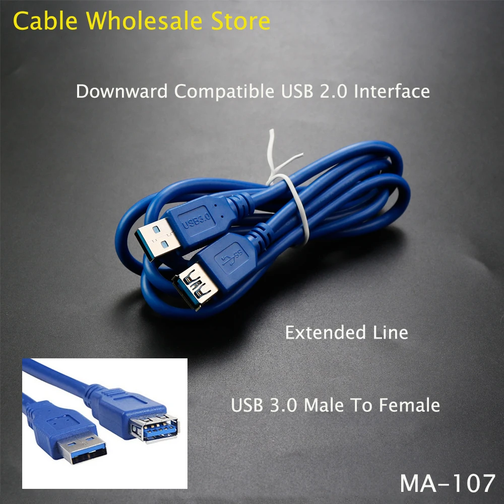

1.5M USB 3.0 Extension Line Male To Female Downward Compatible USB 2.0 Interface Cable Data Wire For PC Phone Connection Wire