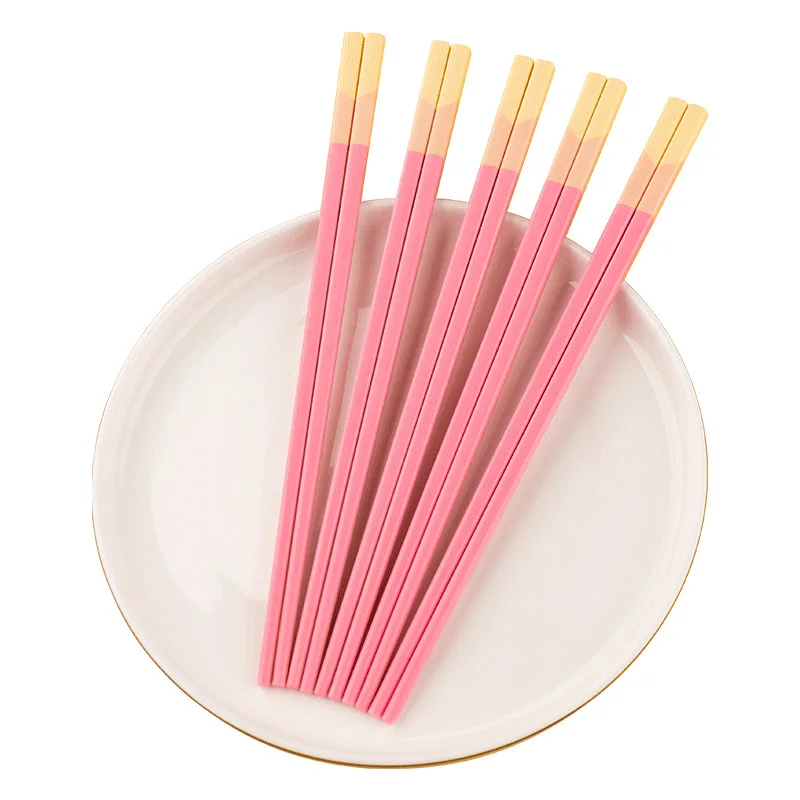 

2022 New Chopsticks Morandi Color-Blocking Non-Slip Anti-Mold Chopsticks Tableware Festival Gifts