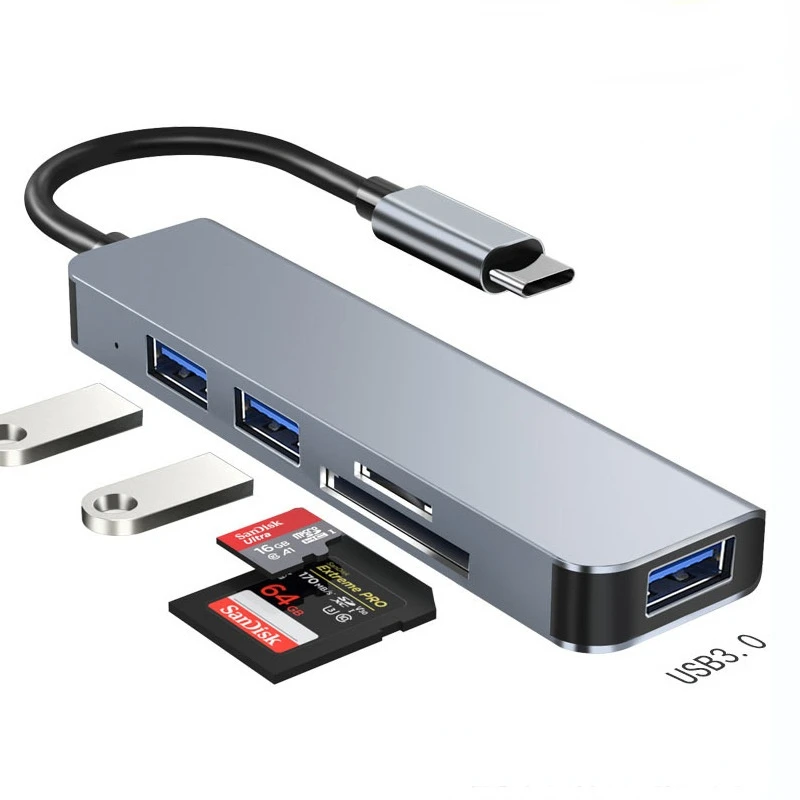 

Typec To Usb Hub Hub3.0 Card Reader Usb Splitter Adaptation: Laptop/desktop/all-in-one with Type-c Interface