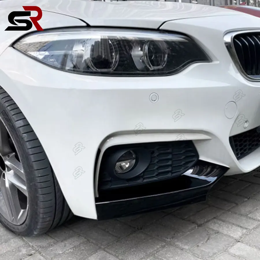 Labio de parachoques delantero aspecto carbono para BMW Serie 2 F22 F23 M Sport negro brillante Exterior MP divisor