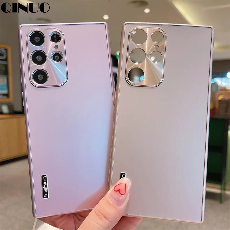 Роскошный металлический матовый армированный чехол для Samsung Galaxy S22 S22Plus S22Ultra