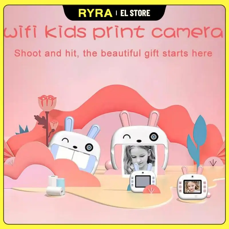 

RYRA Wifi Children's 4K HD Polaroid Printing Camera Mini DSLR Photography Video Toy Long Life For 6-12 Years Old Girls Boys Birt
