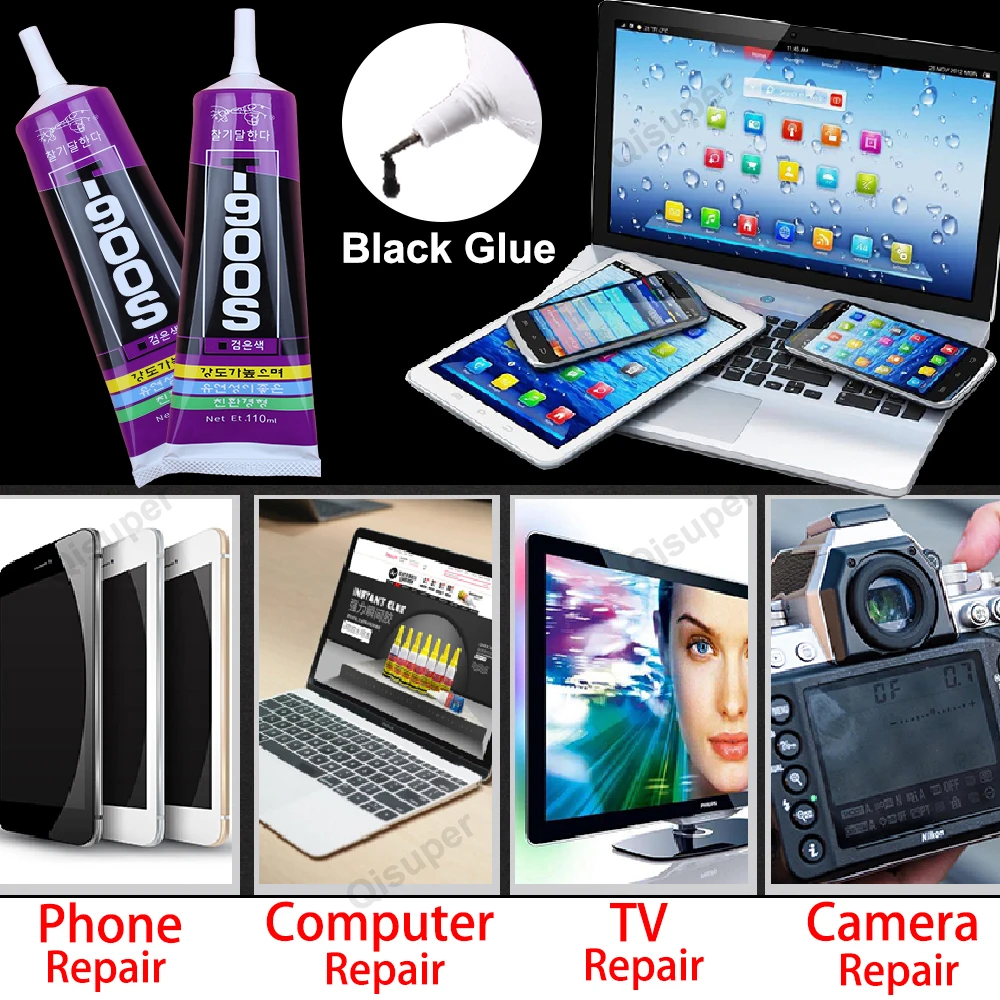 Черный T9000 клей для ремонта экрана мобильного телефона динамик стразы резиновый