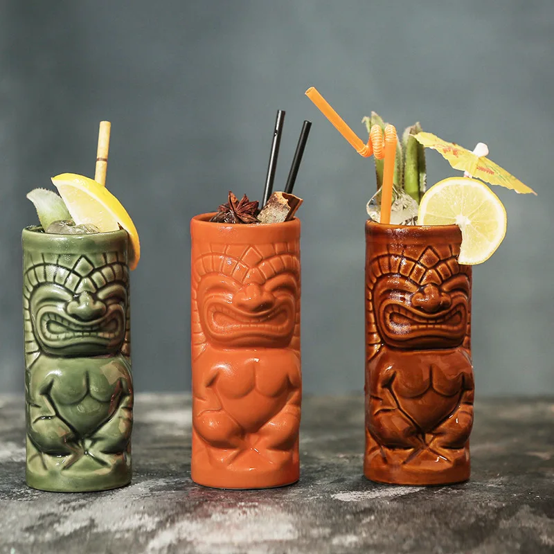 

Ceramic Tiki Mug Creative Porcelain Beer Wine Mug Drinkware Drinkware 175ml-350ml